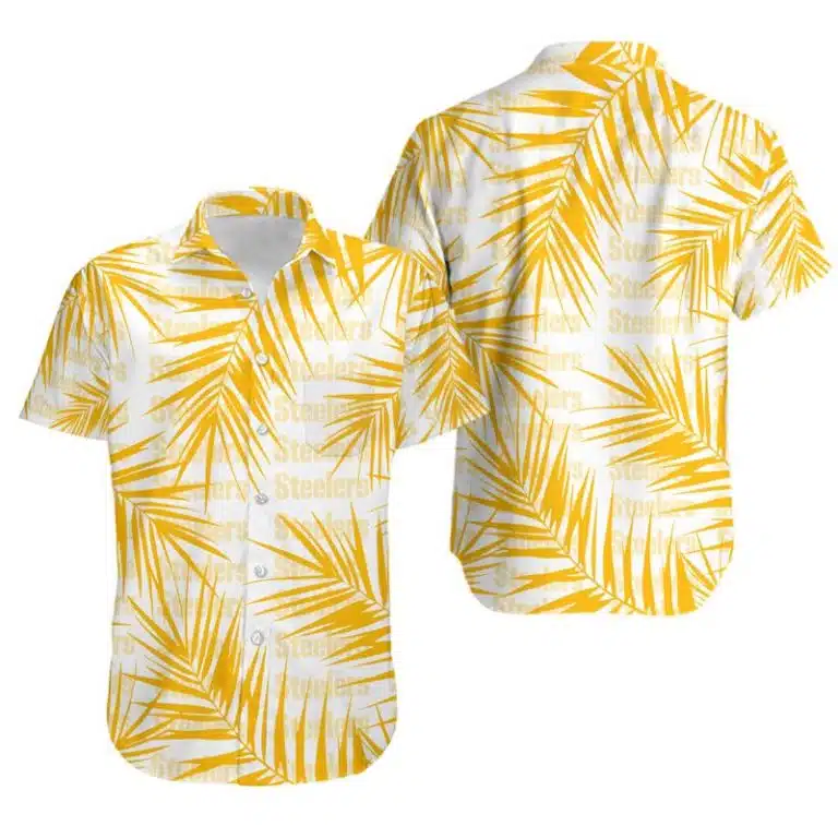 Combo Pittsburgh Steelers Button-Up Shirt & Men Shorts JT28