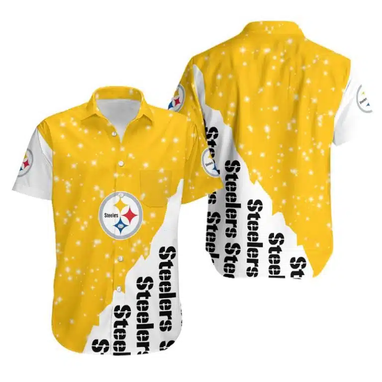 Combo Pittsburgh Steelers Button-Up Shirt & Men Shorts KT71