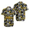 Combo Pittsburgh Steelers Button-Up Shirt & Men Shorts JT41