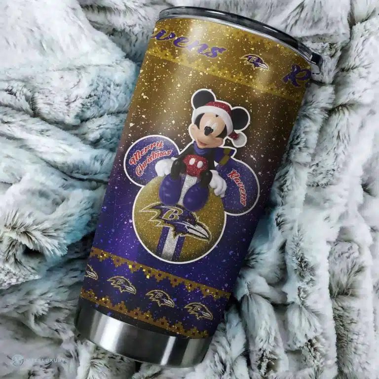 Baltimore Ravens Christmas Tumbler Cup - Image 3