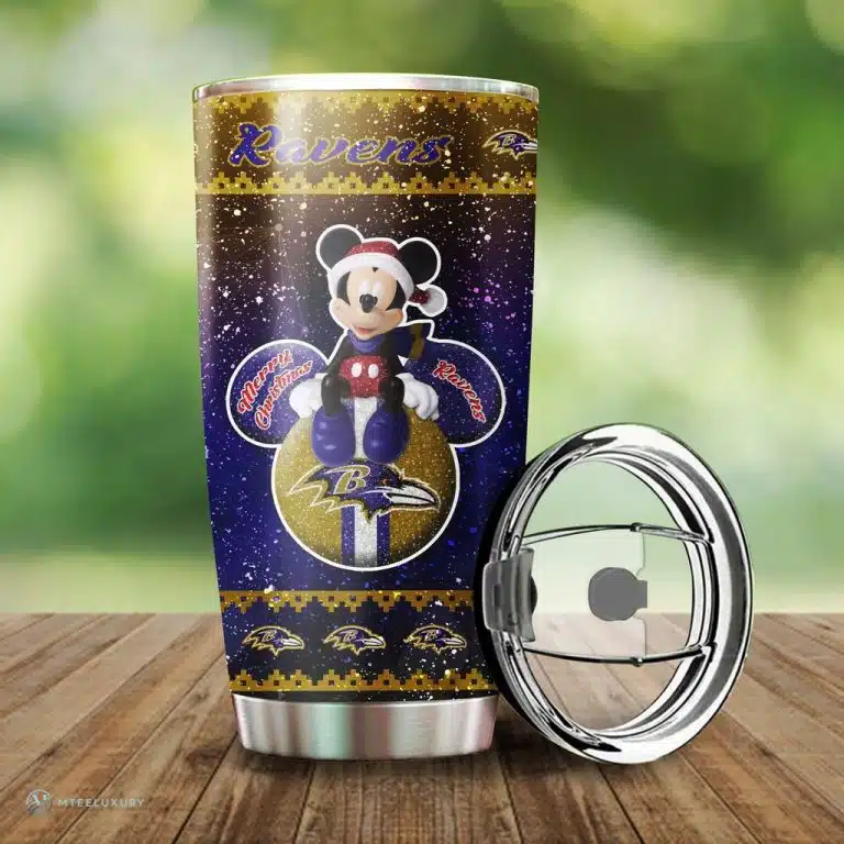 Baltimore Ravens Christmas Tumbler Cup - Image 2