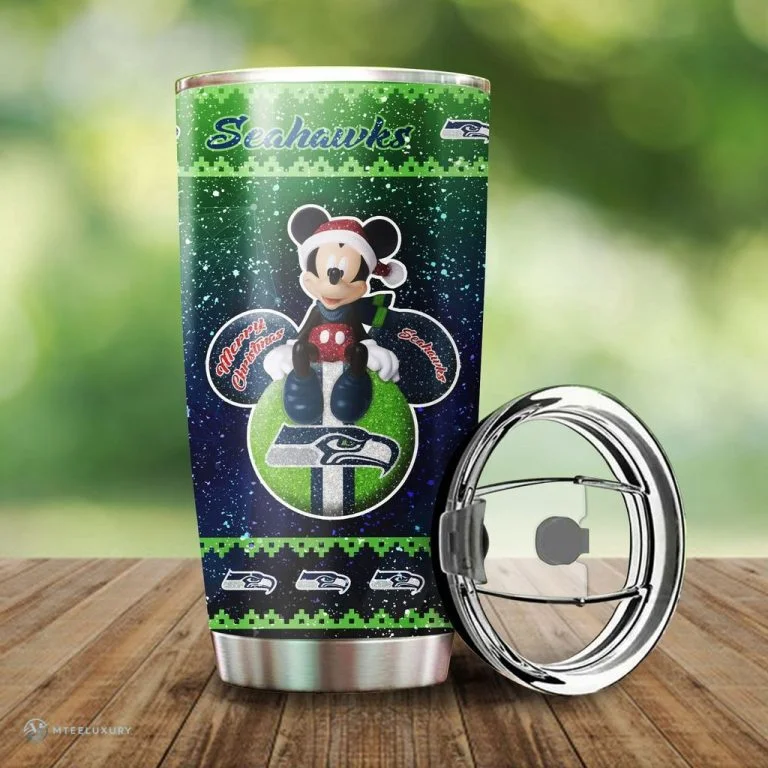 Seattle Seahawks Christmas Tumbler Cup - Image 2