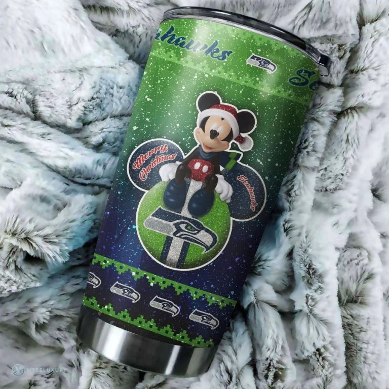 Seattle Seahawks Christmas Tumbler Cup - Image 3
