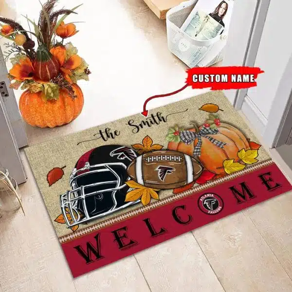 34-Atlanta Falcons Welcome Fall Football Doormat – Custom name - Image 2