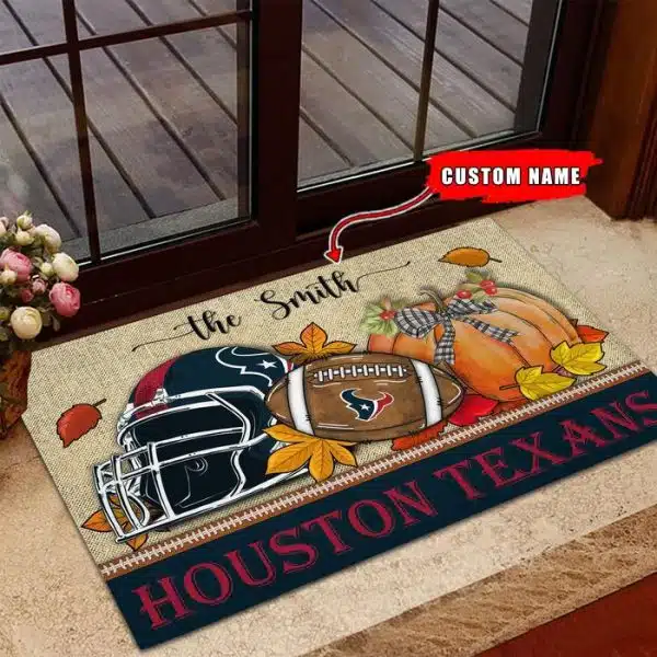 13-Houston Texans Fall Football Doormat – Custom name - Image 3