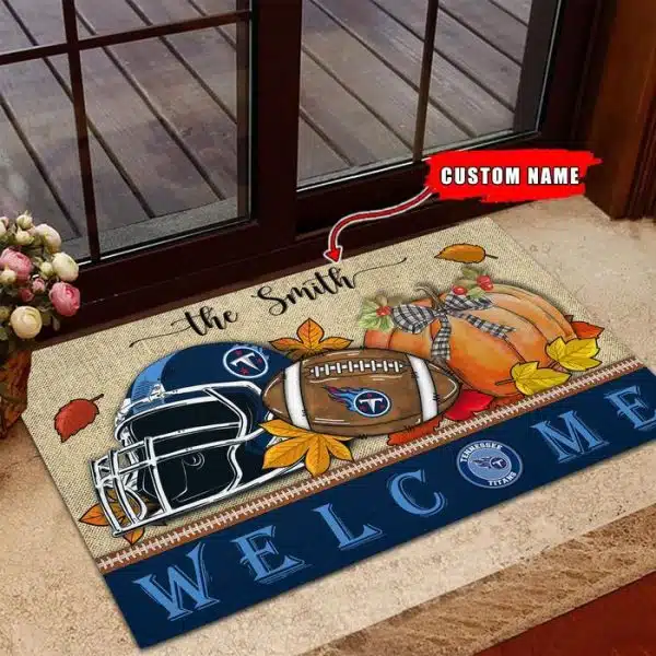 31-Tennessee Titans Welcome Fall Football Doormat – Custom name - Image 3