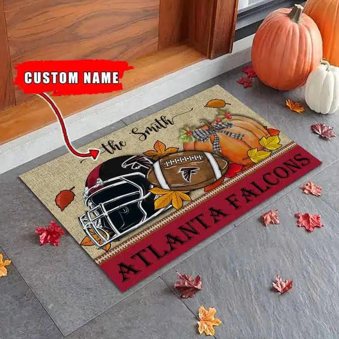 34-Atlanta Falcons Fall Football Doormat – Custom name