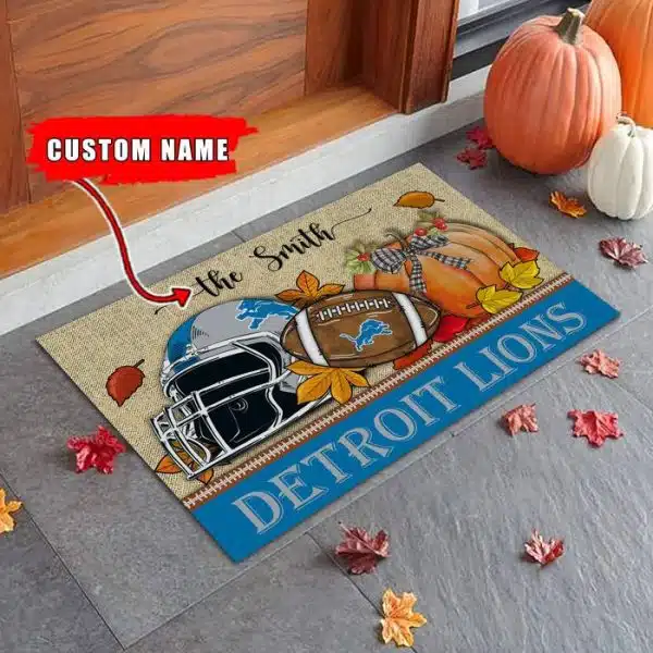 24-Detroit Lions Fall Football Doormat – Custom name