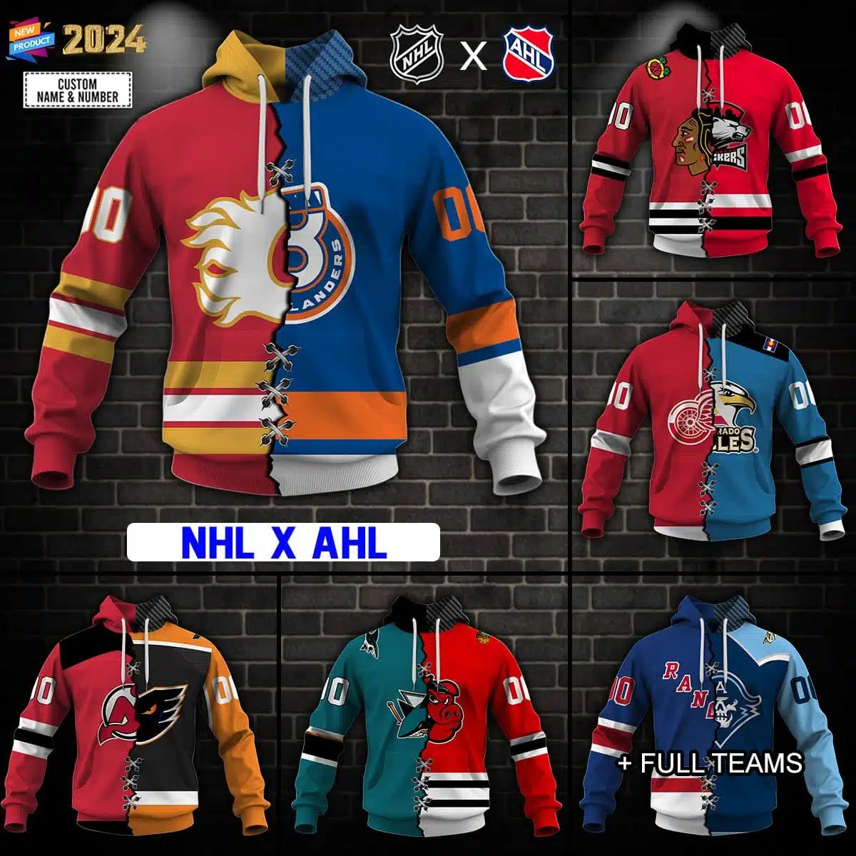 NHL X AHL Hockey Special Design | Select Any 2 Teams To Mix And Match!