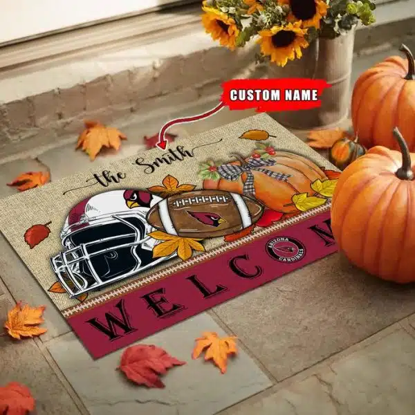 33-Arizona Cardinals Welcome Fall Football Doormat – Custom name