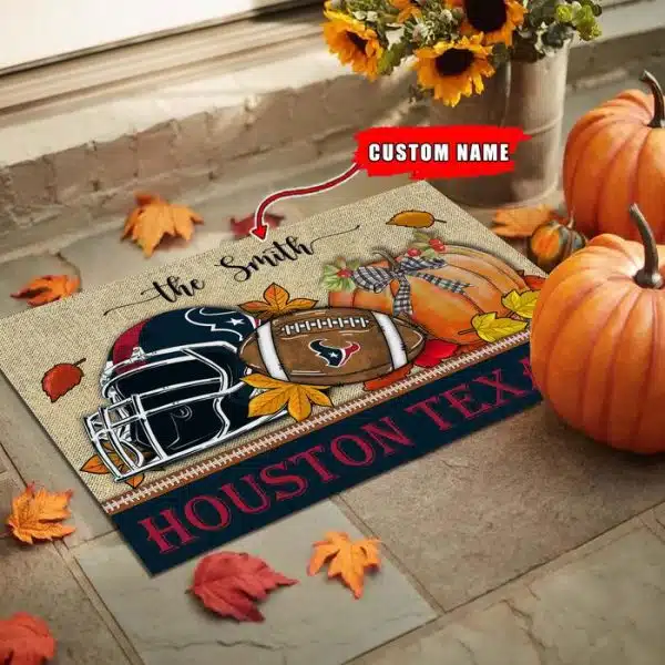 13-Houston Texans Fall Football Doormat – Custom name - Image 2