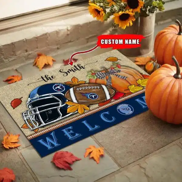 31-Tennessee Titans Welcome Fall Football Doormat – Custom name