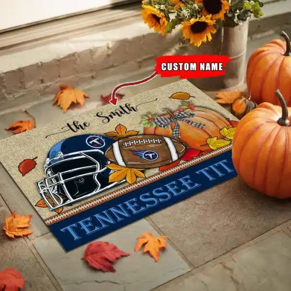 31-Tennessee Titans Fall Football Doormat – Custom name - Image 2