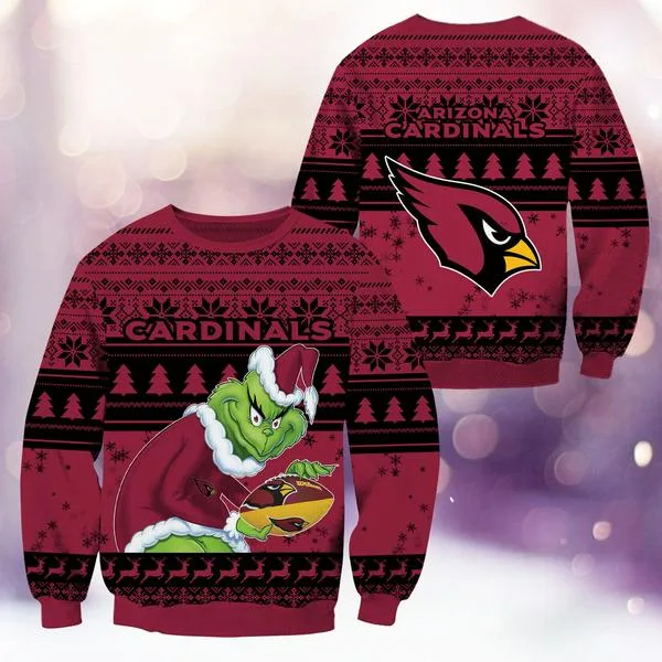 Arizona Cardinals Christmas Grinch Knitted Sweater