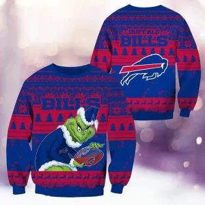 Buffalo Bills Christmas Grinch Knitted Sweater