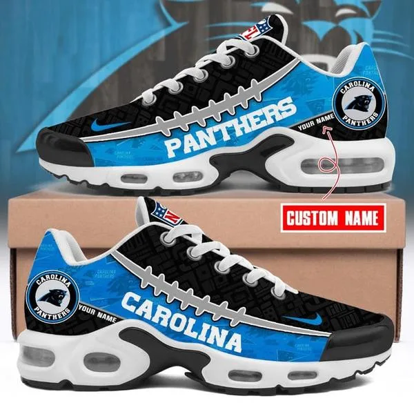 Carolina Panthers  NFL Pattern Swoosh Custom Name Air Cushion Sport Shoes