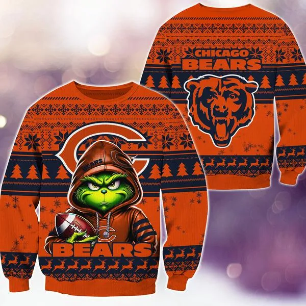 Chicago Bears Christmas Grinch M2 Knitted Sweater