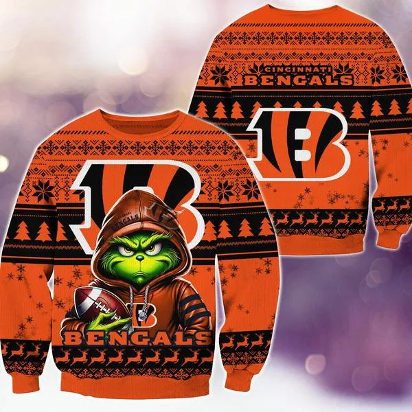 Cincinnati Bengals Christmas Grinch M2 Knitted Sweater