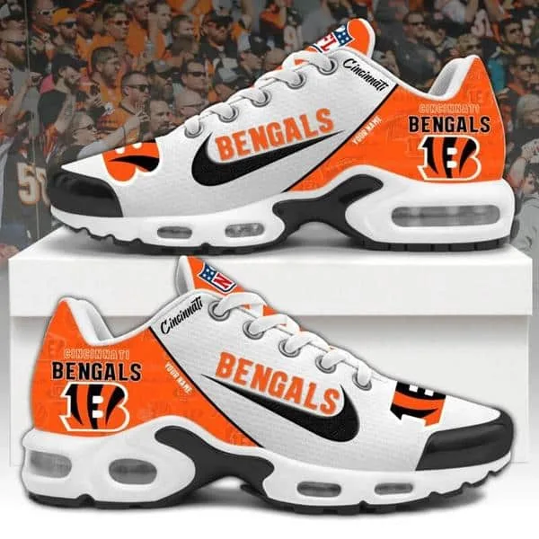 Cincinnati Bengals  NFL Pattern Swoosh Custom Name Air Cushion Sport Shoes