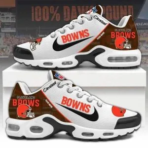 Cleveland Browns  NFL Pattern Swoosh Custom Name Air Cushion Sport Shoes