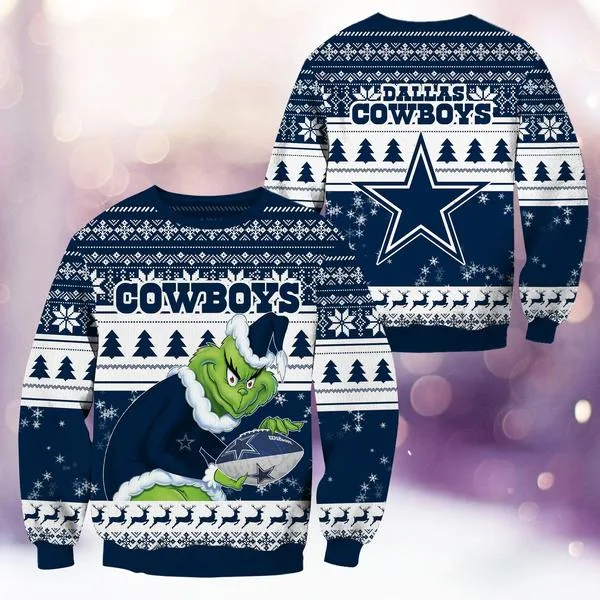Dallas Cowboys Christmas Grinch Knitted Sweater