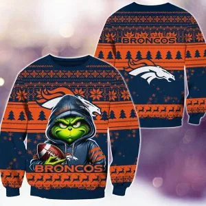 Denver Broncos Christmas Grinch M2 Knitted Sweater