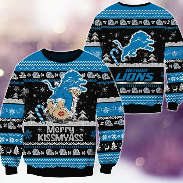 Detroit Lions Merrykissmyass Knitted Sweater