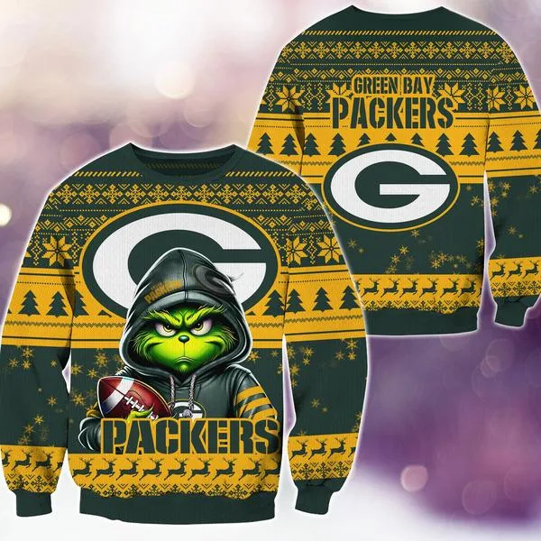 Green Bay Packers Christmas Grinch M2 Knitted Sweater