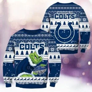 Indianapolis Colts Christmas Grinch Knitted Sweater