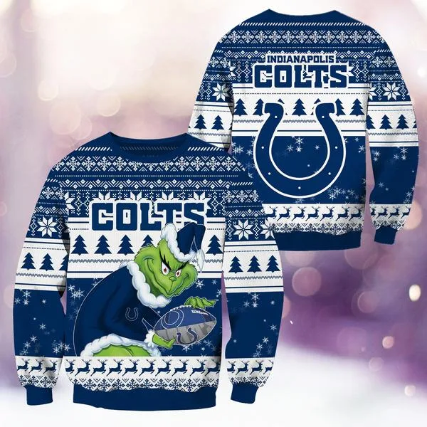 Indianapolis Colts Christmas Grinch Knitted Sweater