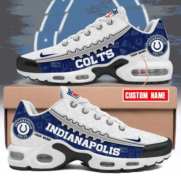 Indianapolis Colts  NFL Pattern Swoosh Custom Name Air Cushion Sport Shoes