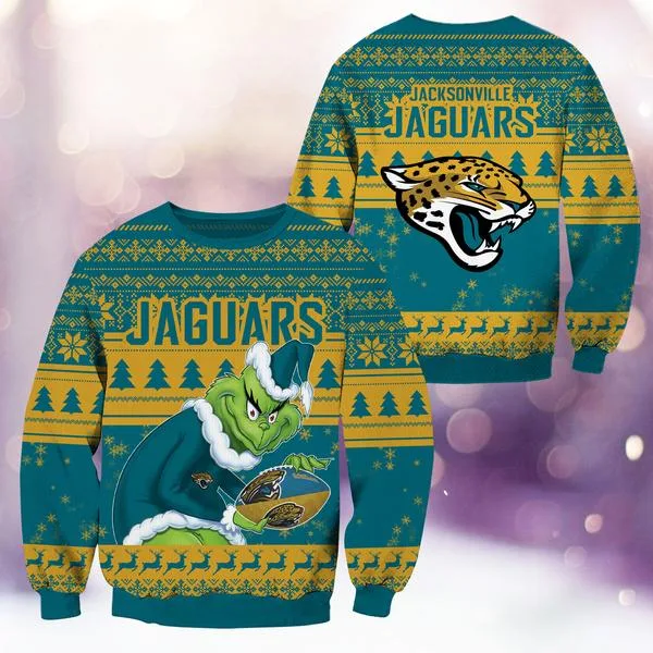 Jacksonville Jaguars Christmas Grinch Knitted Sweater