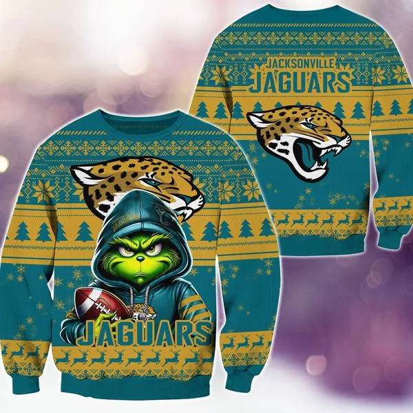 Jacksonville Jaguars Christmas Grinch M2 Knitted Sweater