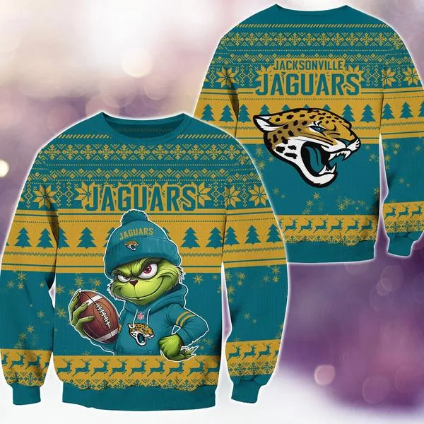 Jacksonville Jaguars Christmas The Grinch Knitted Sweater