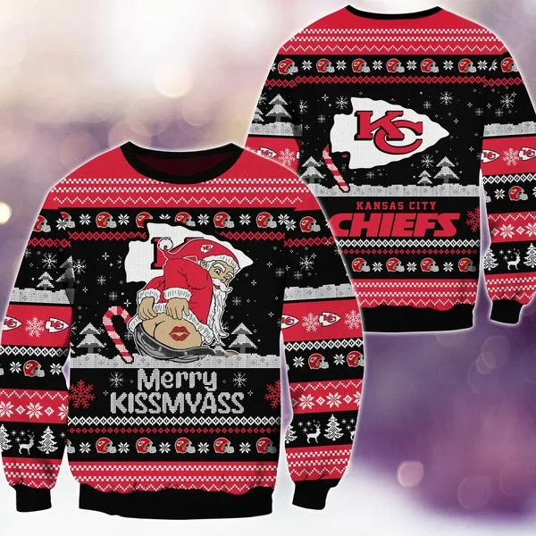 Kansas City Chiefs Merrykissmyass Knitted Sweater