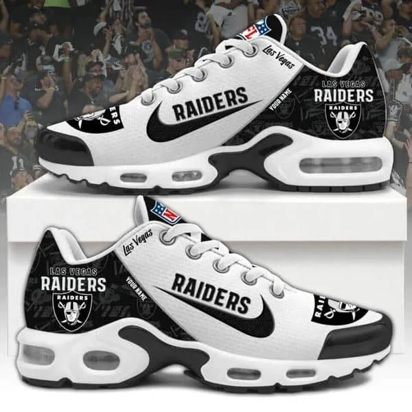 Las Vegas Raiders  NFL Pattern Swoosh Custom Name Air Cushion Sport Shoes