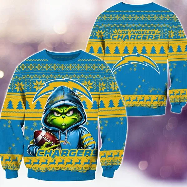 Los Angeles Chargers Christmas Grinch M2 Knitted Sweater
