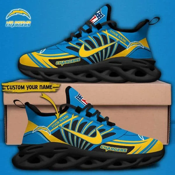 Los Angeles Chargers Custom Name Max Soul Shoes