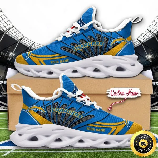 Los Angeles Chargers Custom Name Max Soul Shoes