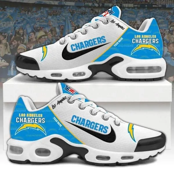 Los Angeles Chargers  NFL Pattern Swoosh Custom Name Air Cushion Sport Shoes