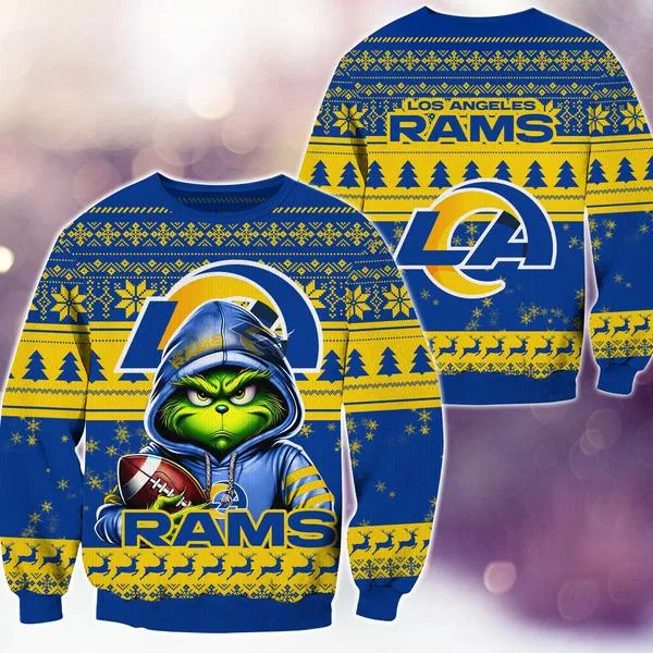 Los Angeles Rams Christmas Grinch M2 Knitted Sweater