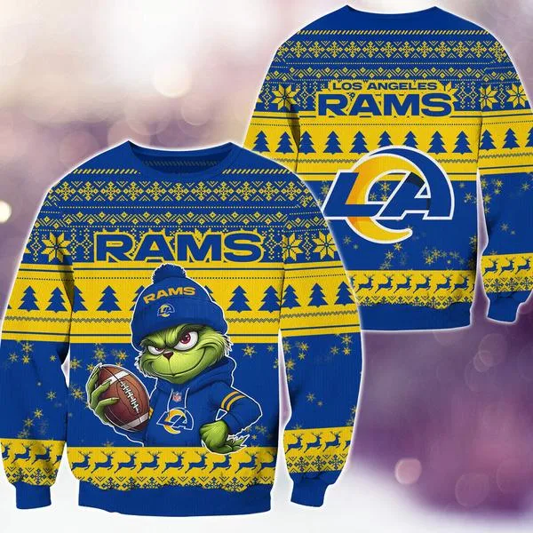 Los Angeles Rams Christmas The Grinch Knitted Sweater