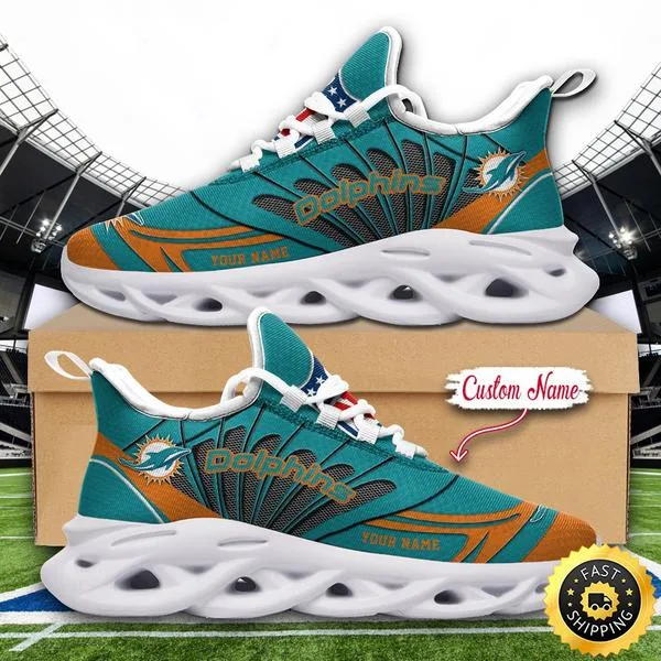 Miami Dolphins Custom Name Max Soul Shoes