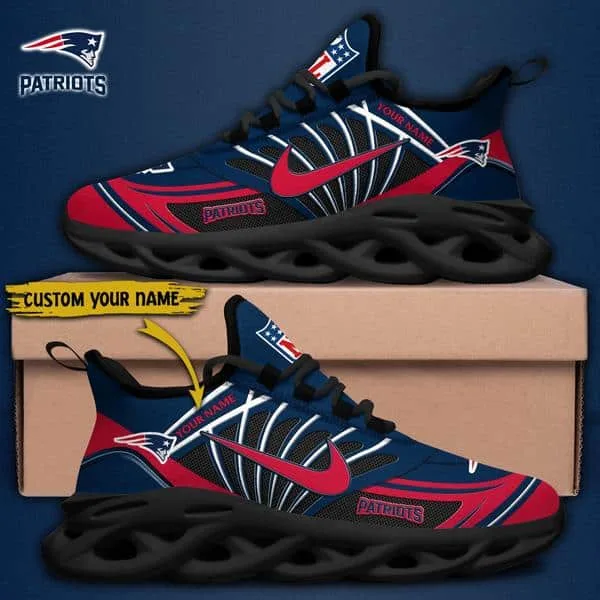 New England Patriots Custom Name Max Soul Shoes