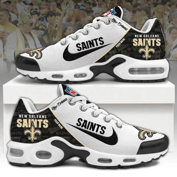 New Orleans Saints  NFL Pattern Swoosh Custom Name Air Cushion Sport Shoes