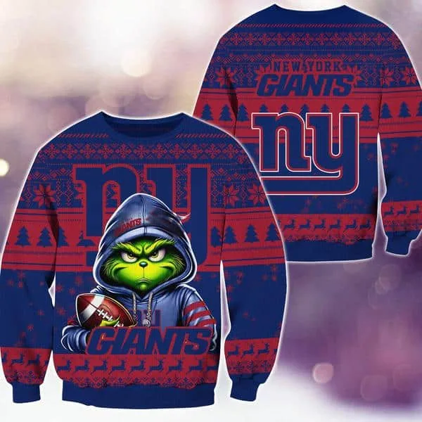New York Giants Christmas Grinch M2 Knitted Sweater