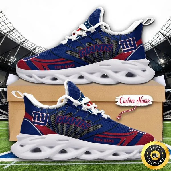 New York Giants Custom Name Max Soul Shoes