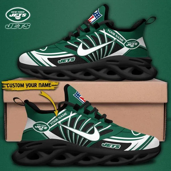 New York Jets Custom Name Max Soul Shoes