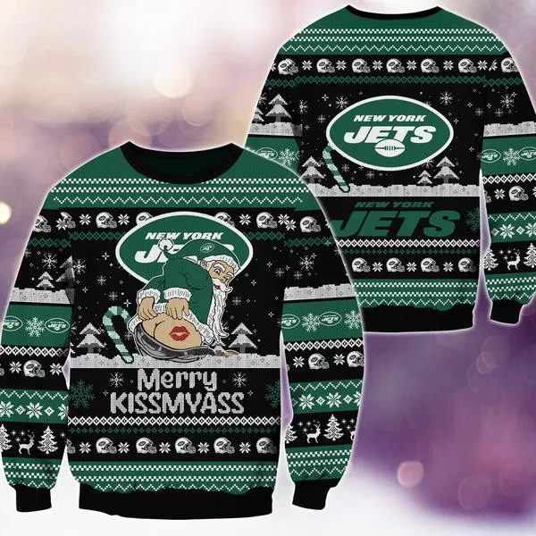 New York Jets Merrykissmyass Knitted Sweater