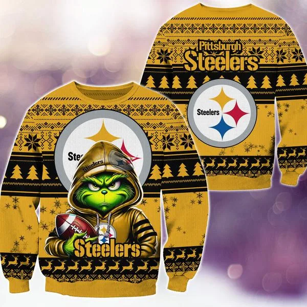 Pittsburgh Steelers Christmas Grinch M2 Knitted Sweater